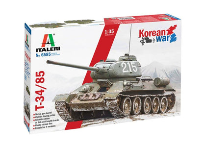 Italeri 6585S 1:35 T-34/85 – Construction, Standing Model Making, Crafts, Hobby, Gluing, Plastic Kit, Detailed Unpainted, Unvarnished