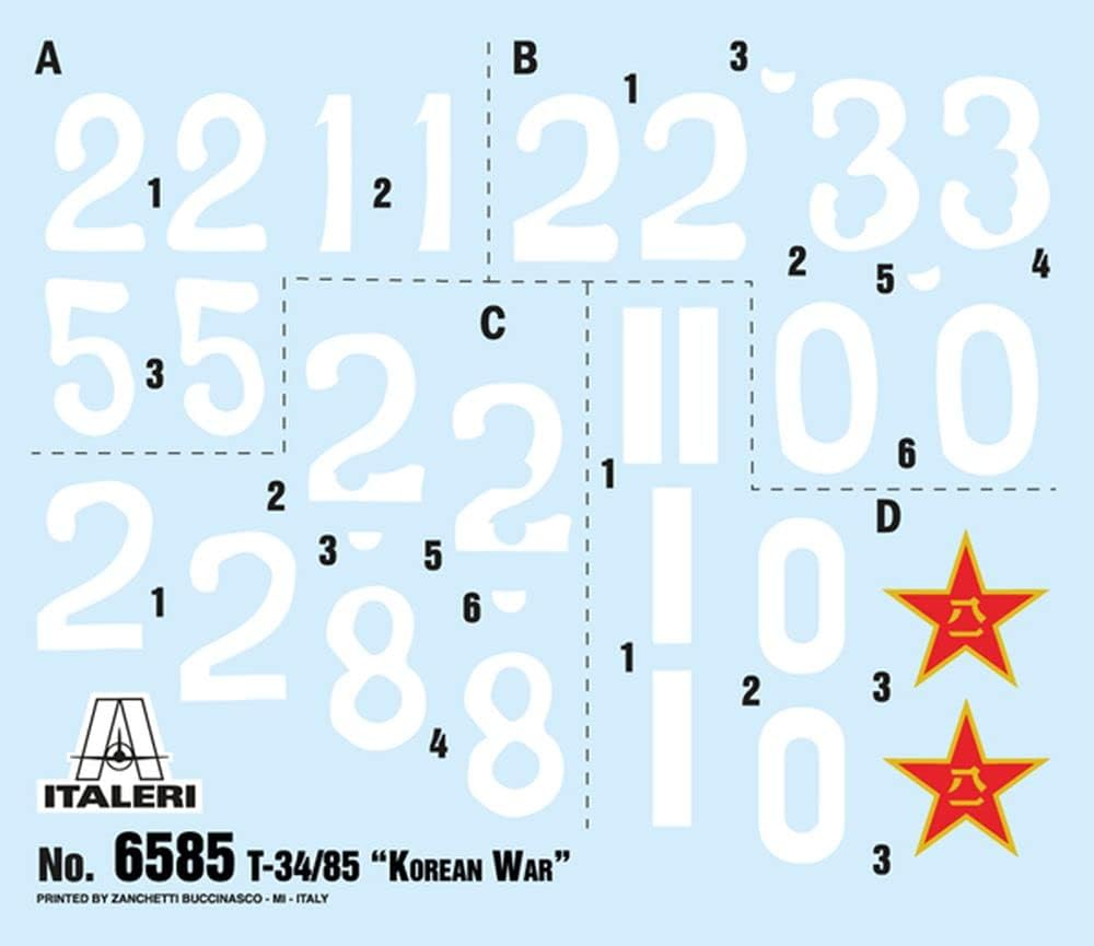 Italeri 6585S 1:35 T-34/85 – Construction, Standing Model Making, Crafts, Hobby, Gluing, Plastic Kit, Detailed Unpainted, Unvarnished