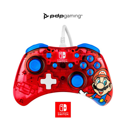 PDP Rock Candy Wired Gaming Switch Pro Controller - Mario - Red - Official License Nintendo - OLED / Lite Compatible, Compact, Durable Travel Controller