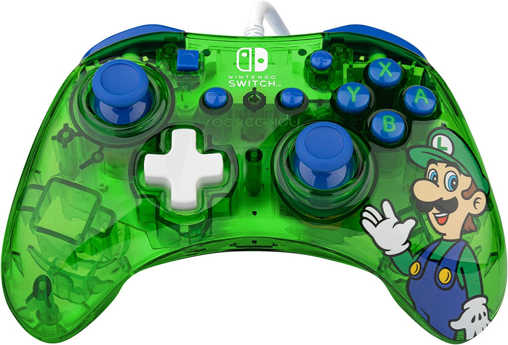 PDP Rock Candy Wired Gaming Switch Pro Controller - Official License Nintendo - OLED / Lite Compatible - Compact, Durable Travel Controller - Luigi