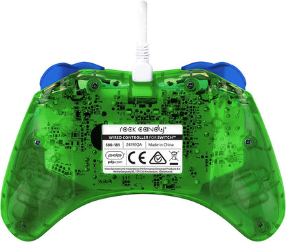 PDP Rock Candy Wired Gaming Switch Pro Controller - Official License Nintendo - OLED / Lite Compatible - Compact, Durable Travel Controller - Luigi