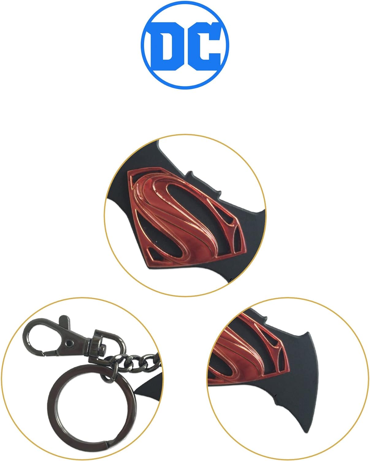 The Noble Collection Batman VS Superman Logo Schlüsselanhänger Einheitsgröße Mehrfarbig