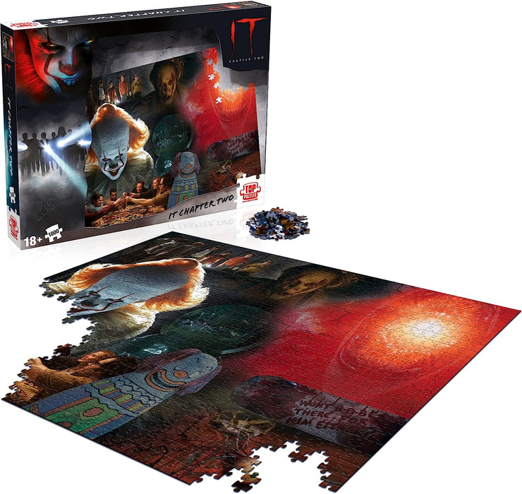 Winning Moves Stephen King's IT Chapter 2 1000-Piece Jigsaw Puzzle Game, Piece together Pennywise from Stephen King's IT, Horror Puzzle Game for adults, gift for ages 18 plus