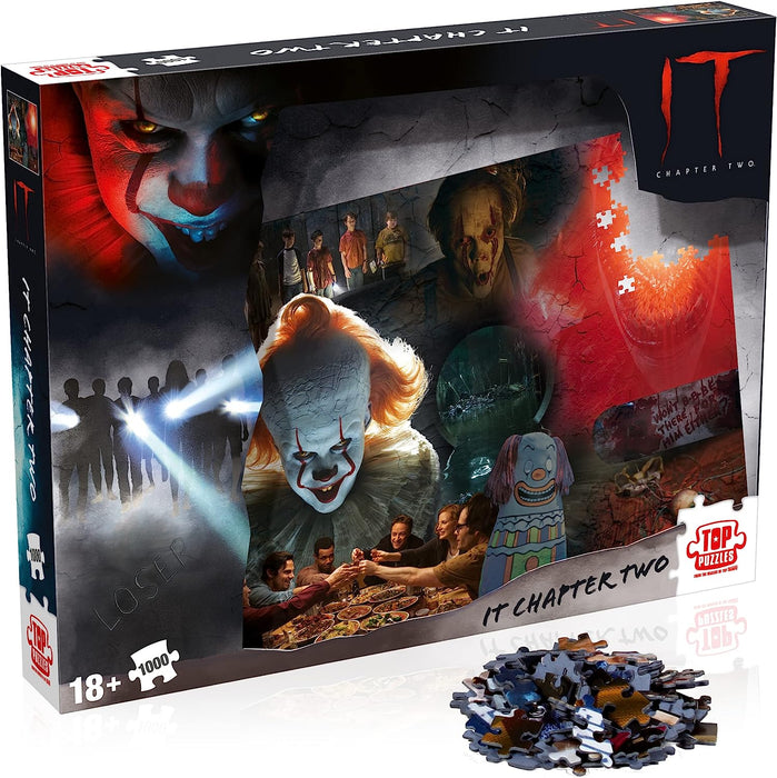 Winning Moves Stephen King's IT Chapter 2 1000-Piece Jigsaw Puzzle Game, Piece together Pennywise from Stephen King's IT, Horror Puzzle Game for adults, gift for ages 18 plus