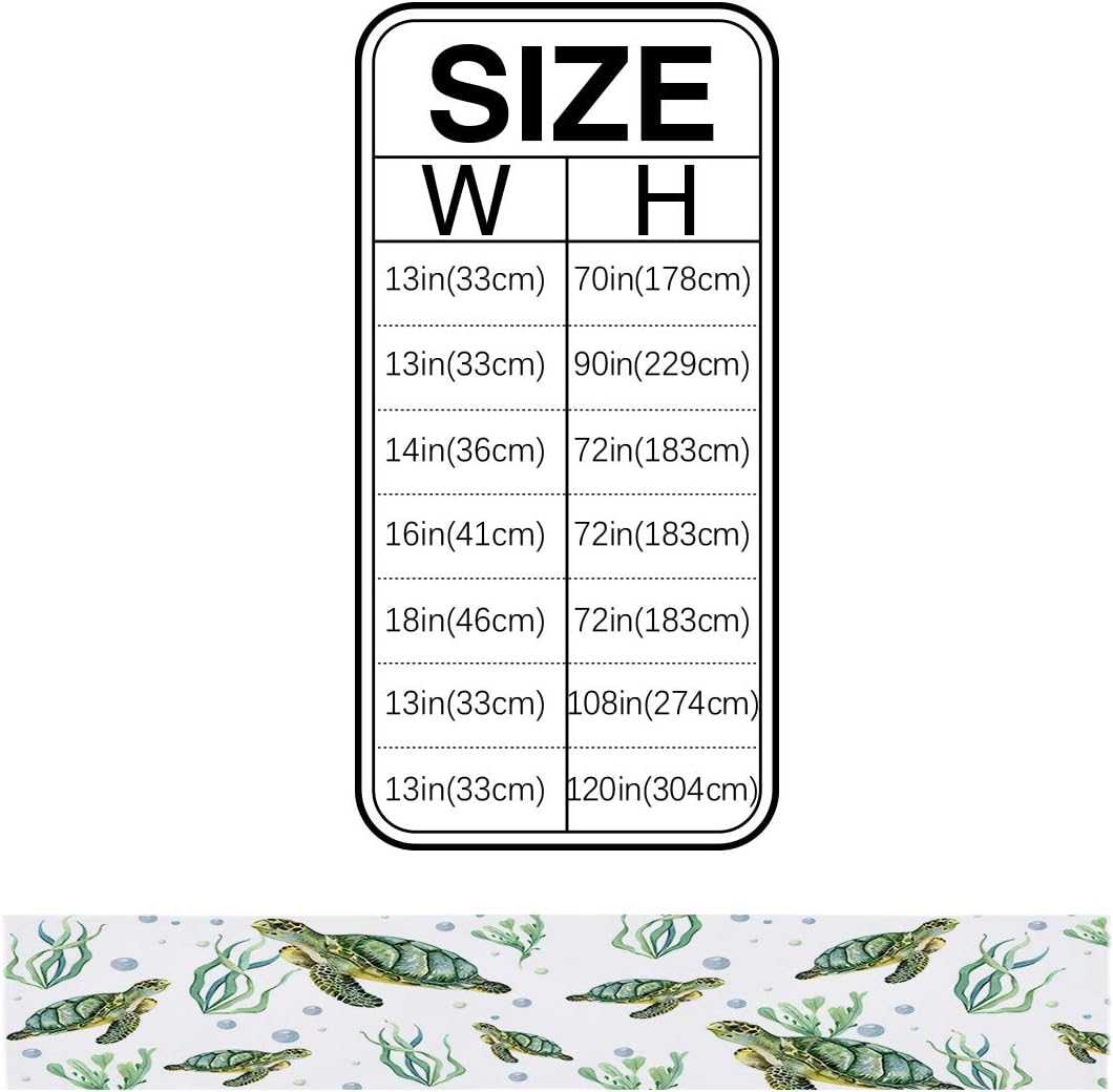 Runner da tavola in cotone e lino, con motivo tartaruga marina, antiscivolo, per cene, matrimoni, decorazioni per la casa, vita marina, corallo, 40,6 x 183,9 cm