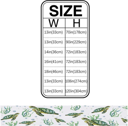 Runner da tavola in cotone e lino, con motivo tartaruga marina, antiscivolo, per cene, matrimoni, decorazioni per la casa, vita marina, corallo, 40,6 x 183,9 cm