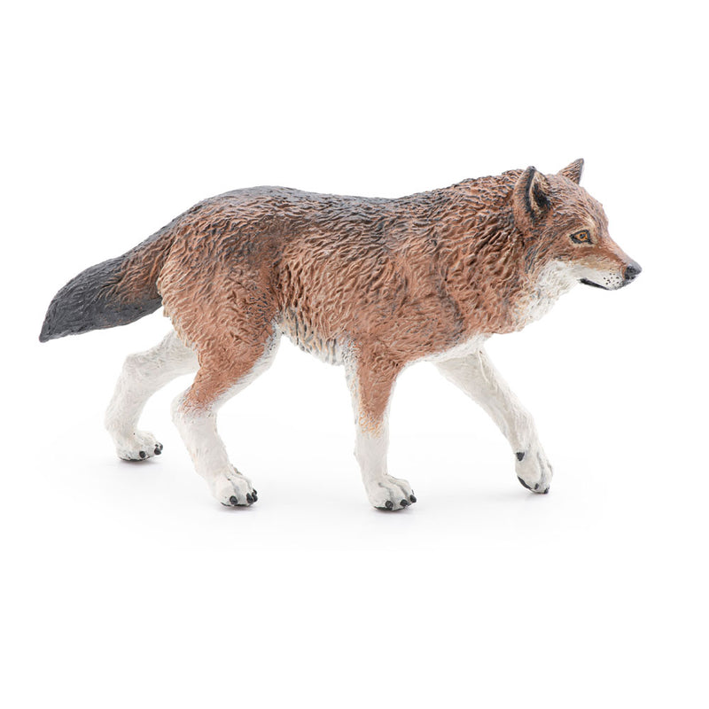 PAPO Wild Animal Kingdom Wolf Toy Figure, Brown (50283)