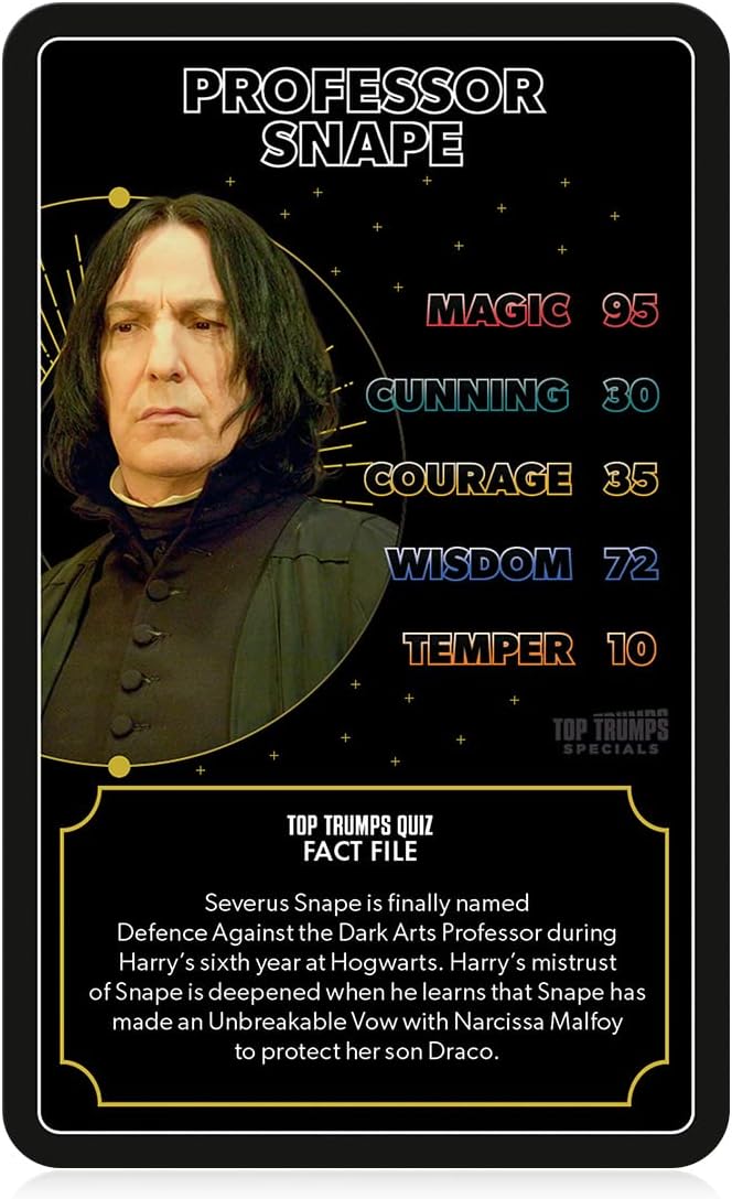 Top Trumps Harry Potter Heroes of Hogwarts Specials Card Game, play with Harry, Ron, Hermione, Dumbledore, McGonagall, Snape and Slughorn, educational gifts and Toys for Boys and Girls Aged 6 plus