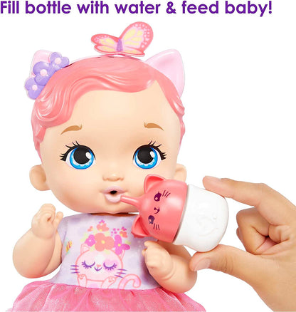 My Garden Baby Feed & Change Baby Kitten Doll (12-in) & Accessories, with Reusable Diaper, Bib, and Bottle, Great Gift for Kids Ages 3Y+