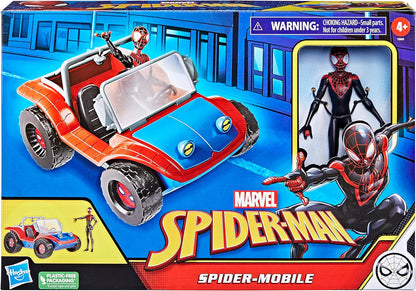 Spider-Man Hasbro Marvel Spider-Mobile 15-cm-scale Vehicle and Miles Morales Action Figure, Marvel Toys for Children Aged 4 and Up