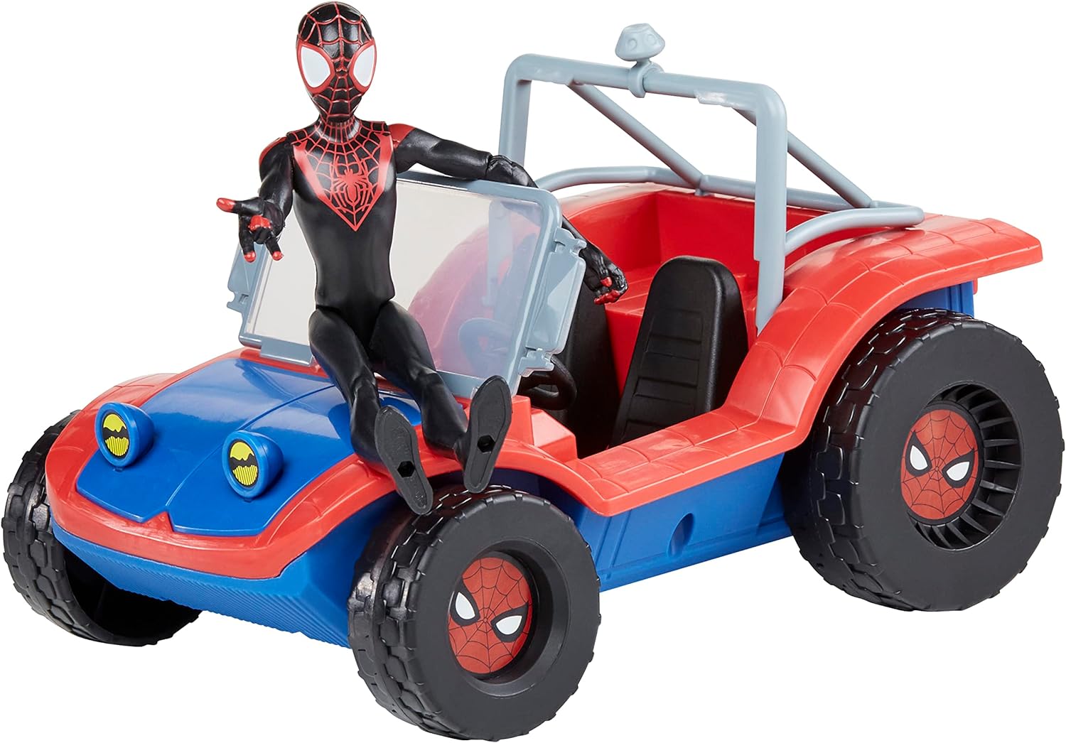 Spider-Man Hasbro Marvel Spider-Mobile 15-cm-scale Vehicle and Miles Morales Action Figure, Marvel Toys for Children Aged 4 and Up