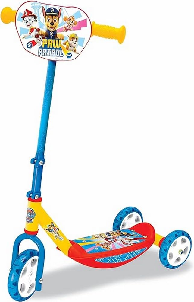 Smoby - Paw Patrol Scooter - 3 Wheel Scooter, Height-Adjustable Handlebars, Sturdy Metal Frame, Easy Transport, for Children from 3 Years, Colourful (7600750190