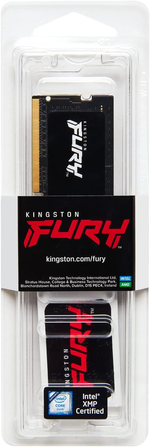 Kingston FURY Impact 16GB 4800MT/s DDR5 CL38 SODIMM Notebook Gaming Memory Single Module - KF548S38IB-16, Black