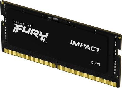 Kingston FURY Impact 16GB 4800MT/s DDR5 CL38 SODIMM Notebook Gaming Memory Single Module - KF548S38IB-16, Black