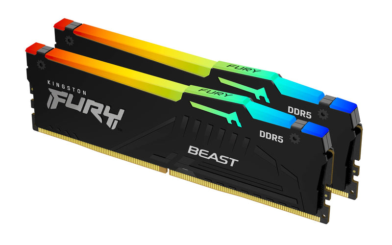 Kingston Fury Beast DDR5 RGB 64GB (2x32GB) 5600MT/s DDR5 CL40 DIMM Desktop Gaming Memory Kit of 2 - KF556C40BBAK2-64 Black 64GB Kit of 2 5600MT/s