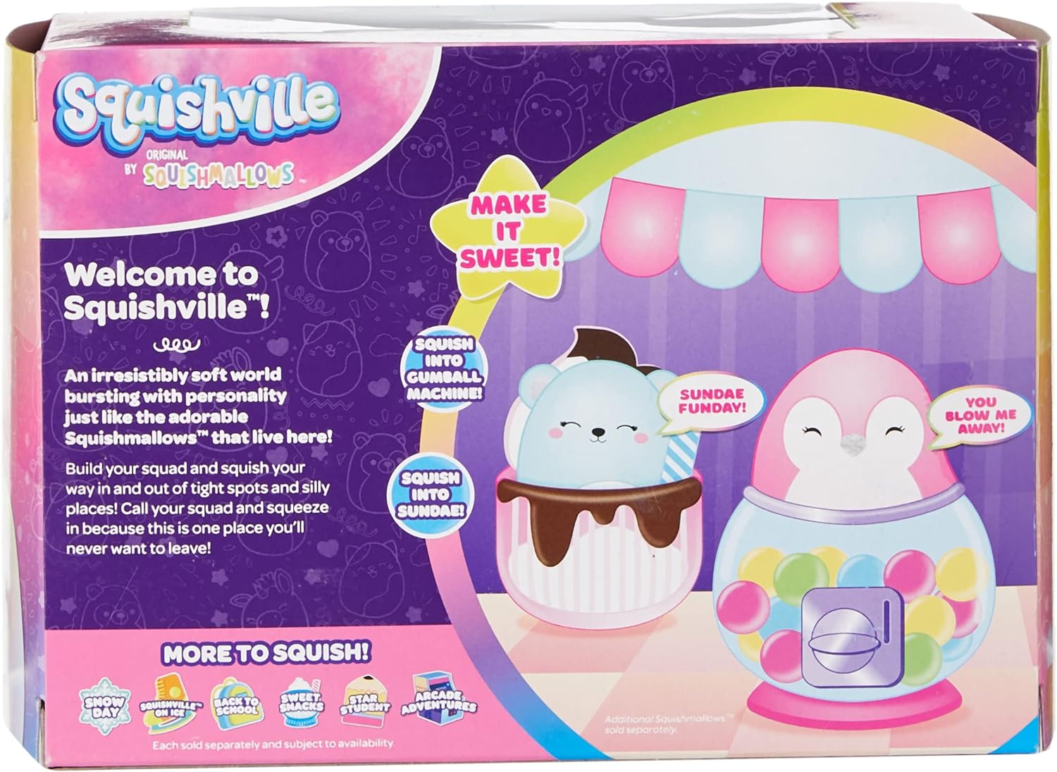 Squishville SQM0320 Sweet Snacks Accessory set Set-2-Inch Plush Toys for Kids, Multi