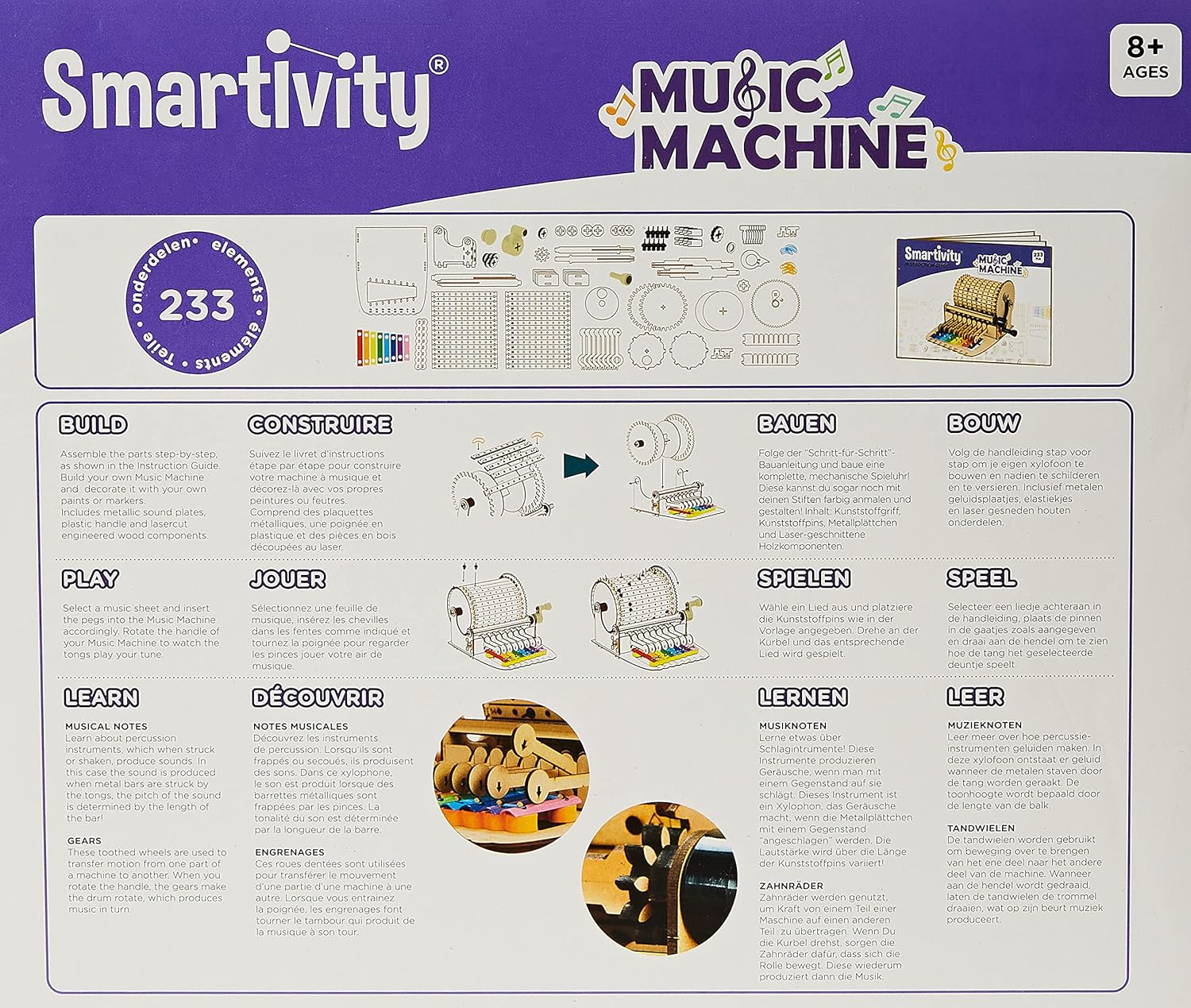 Smartivity - Music Machine, Engineering STEM and STEAM Wooden Building Kit, Ages 8+