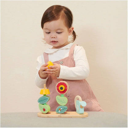 Classic World - Stacking Rings Flower Garden - Montessori Toy - Developmental, Color Perception, and Sensory Toy - Flower Garden Building Toys- Early Activity Toys - Suitable for 10 Months +