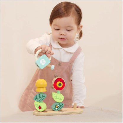 Classic World - Stacking Rings Flower Garden - Montessori Toy - Developmental, Color Perception, and Sensory Toy - Flower Garden Building Toys- Early Activity Toys - Suitable for 10 Months +