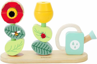 Classic World - Stacking Rings Flower Garden - Montessori Toy - Developmental, Color Perception, and Sensory Toy - Flower Garden Building Toys- Early Activity Toys - Suitable for 10 Months +