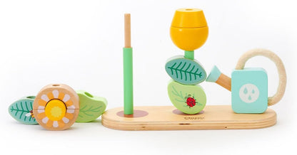 Classic World - Stacking Rings Flower Garden - Montessori Toy - Developmental, Color Perception, and Sensory Toy - Flower Garden Building Toys- Early Activity Toys - Suitable for 10 Months +