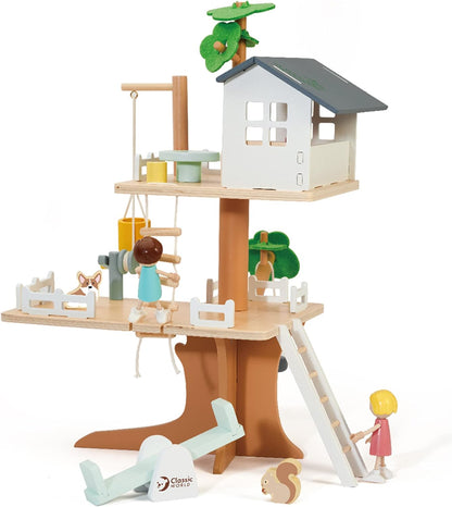 Classic World - Classic World Houten Poppenhuis Boomhut 31dlg.