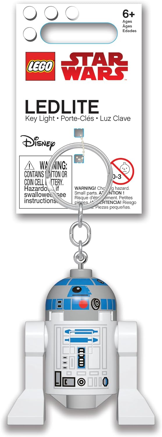 IQ Lego Star Wars Portachiavi con torcia e LED - figura da 76 mm - 2 batterie CR2025 incluse