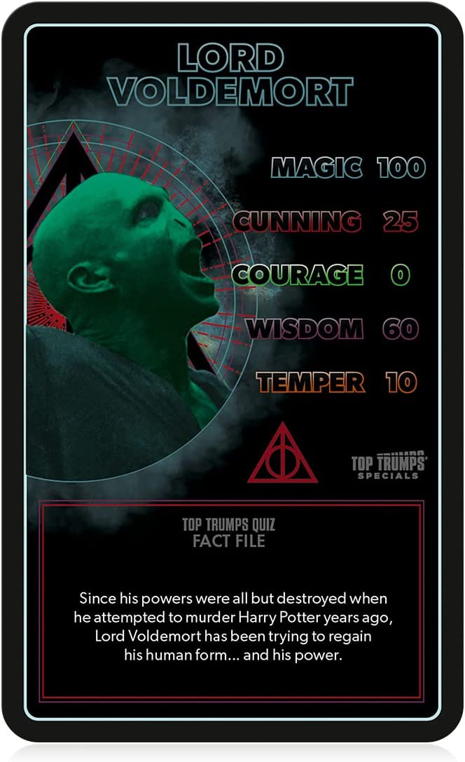 Top Trumps Harry Potter Dark Magic Specials Card Game, Play with Voldemort, Bellatrix Lestrange, Barty Crouch Jr and Draco Malfoy, Educational for 2 plus players makes a great gift for ages 6 plus