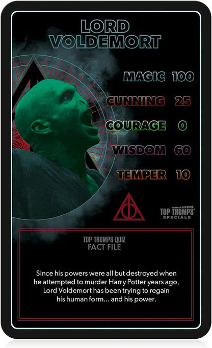 Top Trumps Harry Potter Dark Magic Specials Card Game, Play with Voldemort, Bellatrix Lestrange, Barty Crouch Jr and Draco Malfoy, Educational for 2 plus players makes a great gift for ages 6 plus