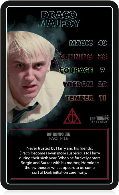 Top Trumps Harry Potter Dark Magic Specials Card Game, Play with Voldemort, Bellatrix Lestrange, Barty Crouch Jr and Draco Malfoy, Educational for 2 plus players makes a great gift for ages 6 plus