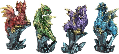 Nemesis Now Dragonling Brood, Set Of 4, 4cm, Metallic Multi-coloured