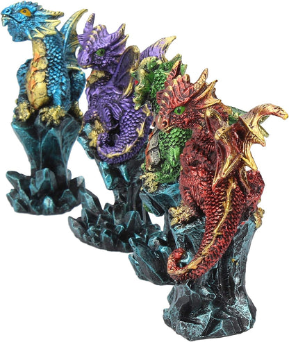 Nemesis Now Dragonling Brood, Set Of 4, 4cm, Metallic Multi-coloured