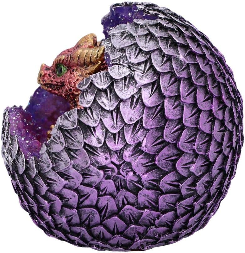 Nemesis Now U4999R0 Red Geode Home Glittering Hatchling and Egg Figurine, Polyresin, One Size