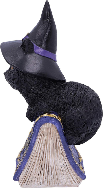 Nemesis Now Pocus Small Witches Familiar Black Cat and Spellbook Figurine, Purple, 12.7cm