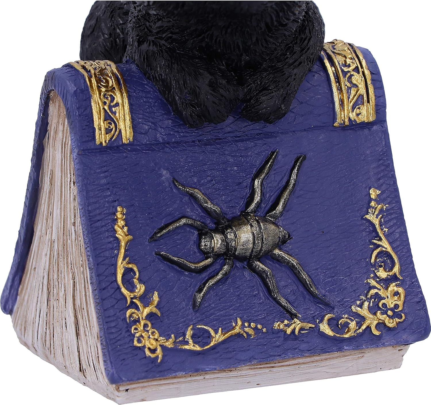 Nemesis Now Pocus Small Witches Familiar Black Cat and Spellbook Figurine, Purple, 12.7cm