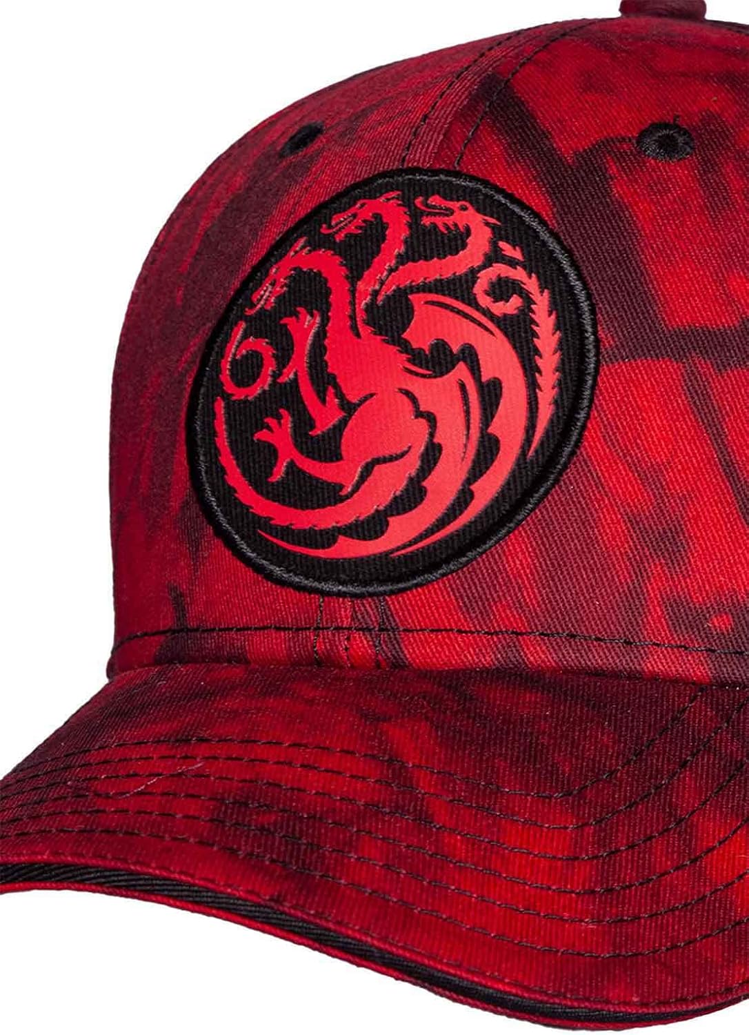 Difuzed Women's Game of Thrones Dragons House Targaryen Symbol Patch Adjustable Cap Baseball, Schwarz, L