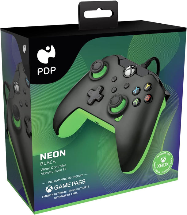 PDP Wired Controller Neon Black for XBOX Series X|S, Gamepad, Wired Video Game Controller, Gaming Controller, XBOX One, Officially Licensed - XBOX Series X
