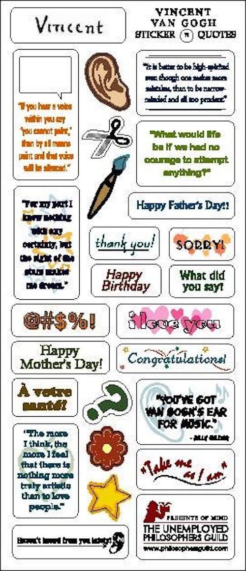 Vincent Van Gogh Quotable Notable - Greeting Card And Sticker Sheet - [Dutch Import]