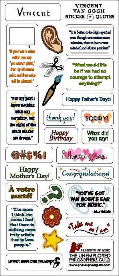Vincent Van Gogh Quotable Notable - Greeting Card And Sticker Sheet - [Dutch Import]