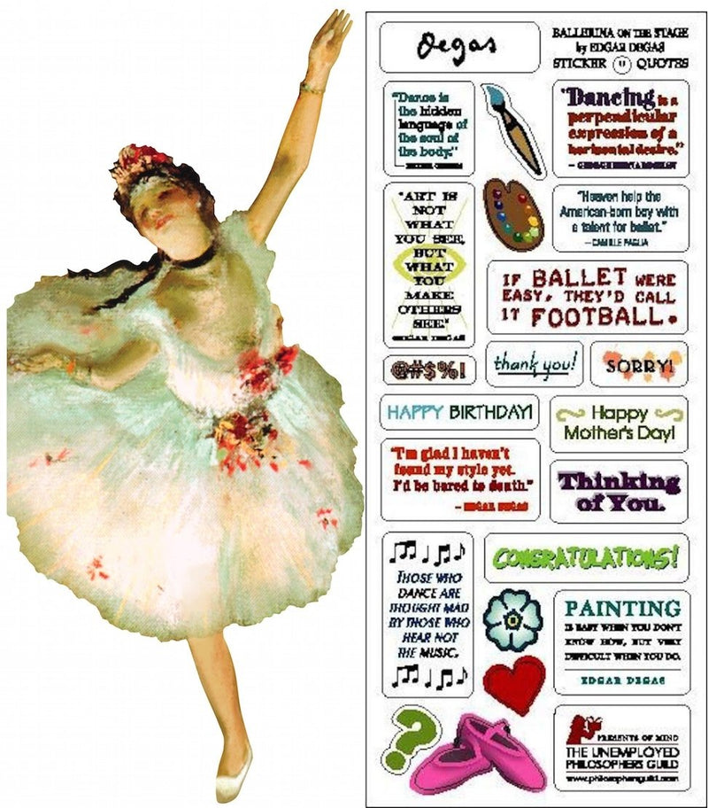 Degas Ballerina Quotable Notable - Greeting Card And Sticker Sheet - [Dutch Import]