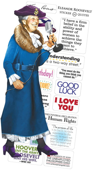 Eleanor Roosevelt Quotable Notable - Die Cut Silhouette Greeting Card and Sticker Sheet