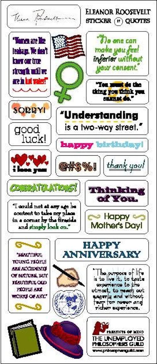 Eleanor Roosevelt Quotable Notable - Die Cut Silhouette Greeting Card and Sticker Sheet