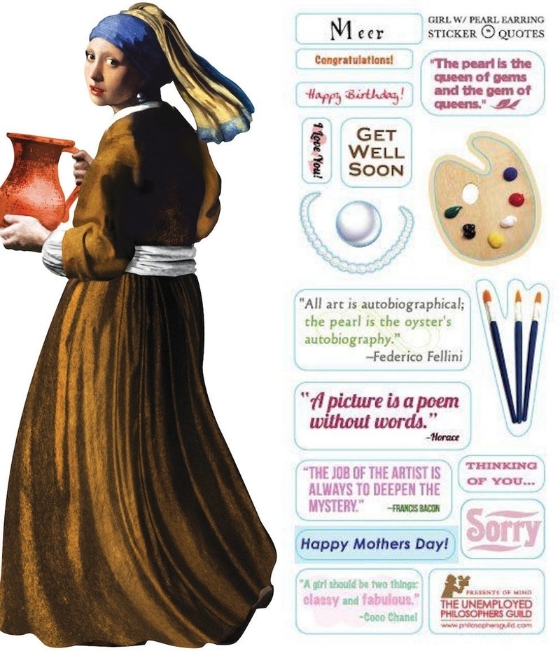 Girl With Pearl Earring Quotable Notable - Greeting Card And Sticker Sheet - [Dutch Import]
