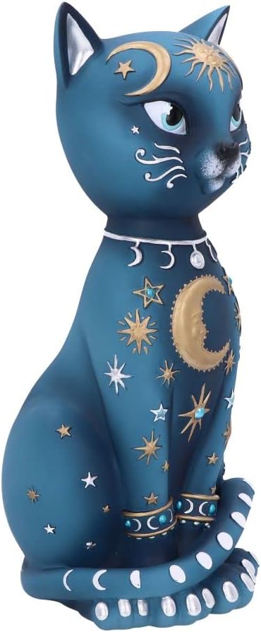 Nemesis Now Celestial Kitty 26cm, Resin, Blue, Celestial Cat Figurine, Kitty Figurine, Spiritual Gift, Cast in the Finest Resin, Expertly Hand-Painted