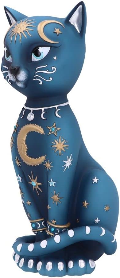 Nemesis Now Celestial Kitty 26cm, Resin, Blue, Celestial Cat Figurine, Kitty Figurine, Spiritual Gift, Cast in the Finest Resin, Expertly Hand-Painted