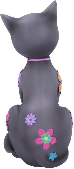 Nemesis Now Hippy Kitty 26cm, Resin, Black, Hippy Black Kitten, Hippy Kitty Figurine, Spiritual Gift, Cast in the Finest Resin, Expertly Hand-Painted