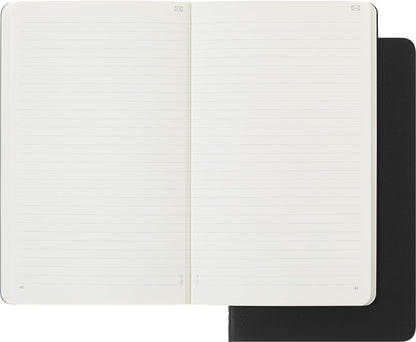 Moleskine Smart Cahier Journals Set of 2 Digital Cahiers with Lined Pages, Pen + Compatible, Cardboard Cover, Large 13 x 21 cm, Black, 80 Pages