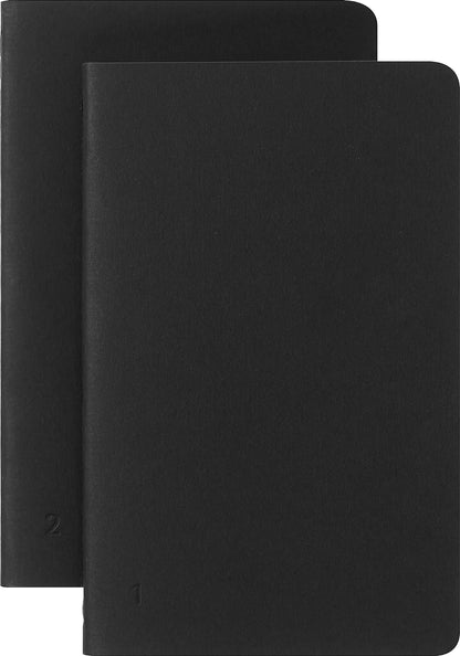 Moleskine Smart Cahier Journals Set of 2 Digital Cahiers with Lined Pages, Compatible with Pen +, Cardboard Cover, Pocket Size 9 x 14 cm, Black, 64 Pages