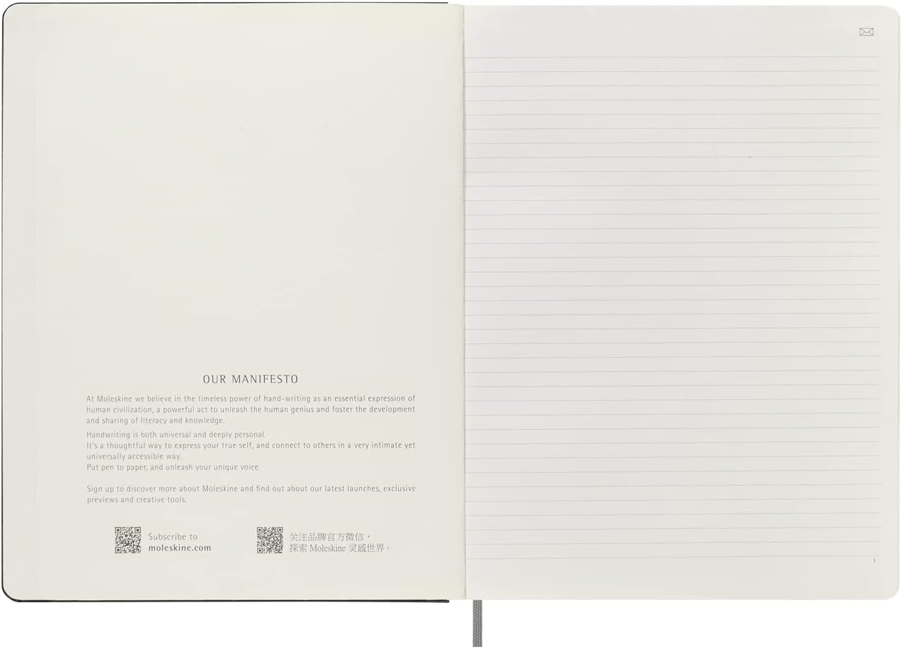Moleskine Smart Notebook, Smart Writing System, Digital Notepad with Hard Cover, Ruled Pages and Elastic Closure, Size Extra Large 19 x 25 cm, Colour