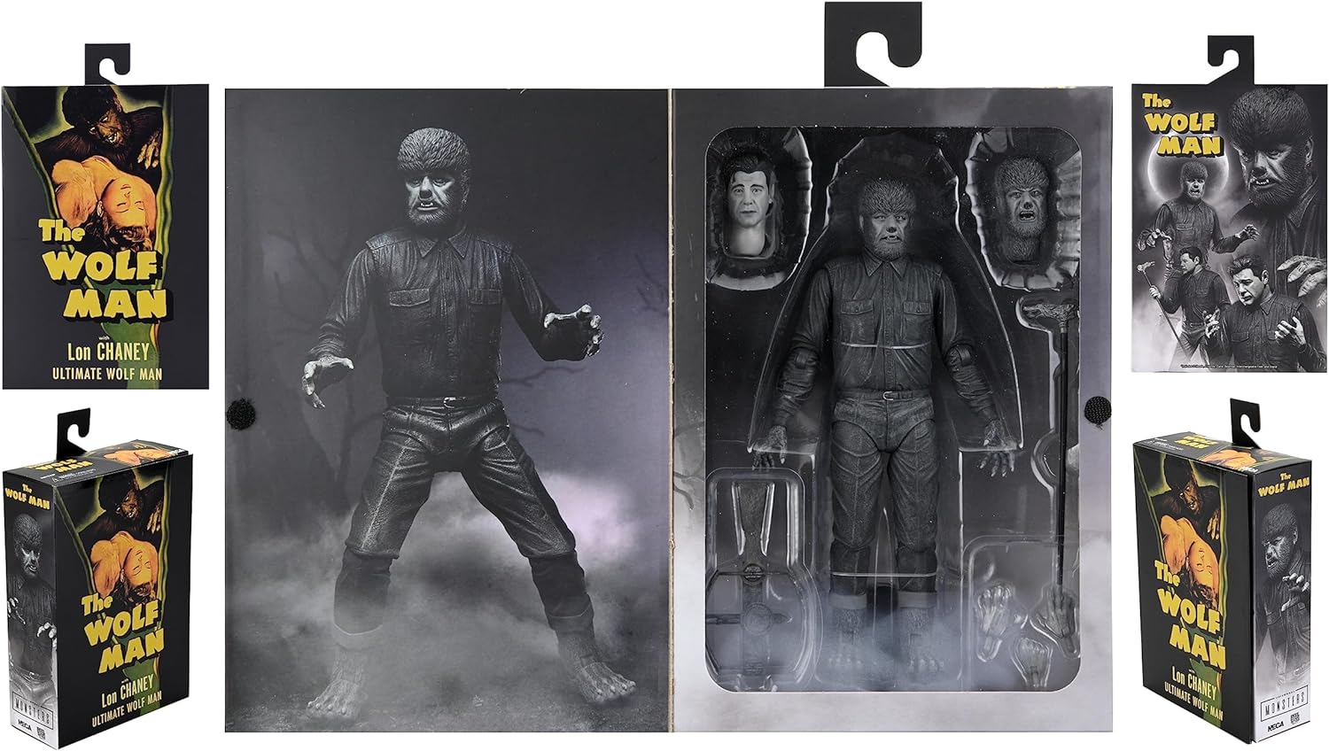 NECA - Universal Monsters Ultimate Wolf Man B&W 7 Action Figure,White
